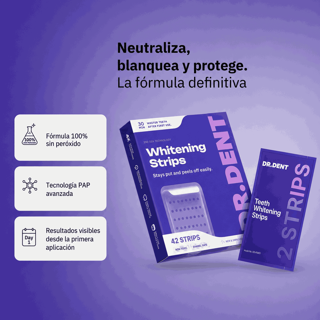 Dr. Dent – Tiras Blanqueadoras Violetas